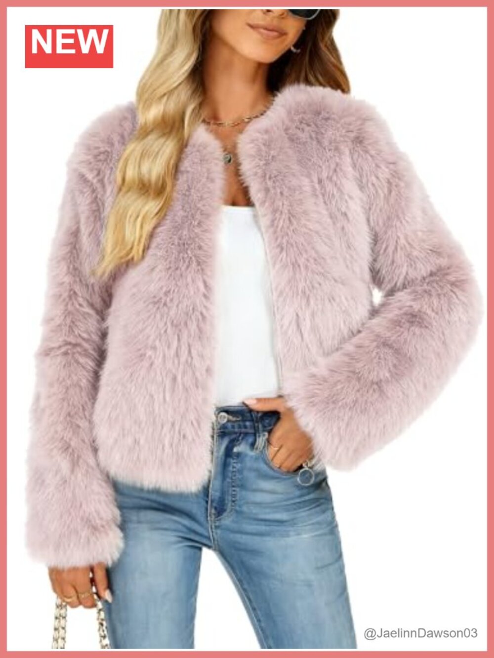 Faux Fur Coat Winter Warm Cropped Zip Up Jacket Fuzzy Plush Outerwear